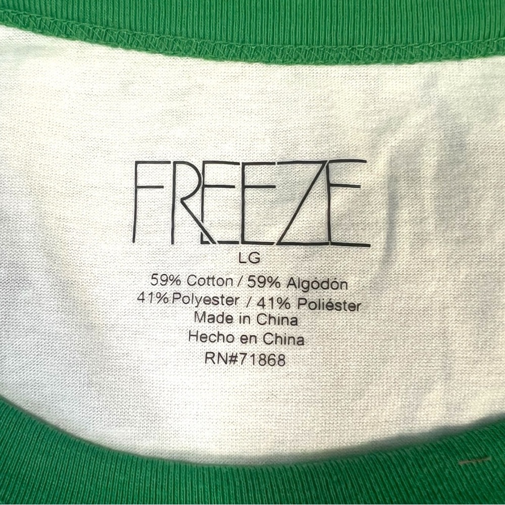 Freeze Pickleball Courtside Country Club Women's Graphic Ringer Tee Green Pink - Picture 3 of 3